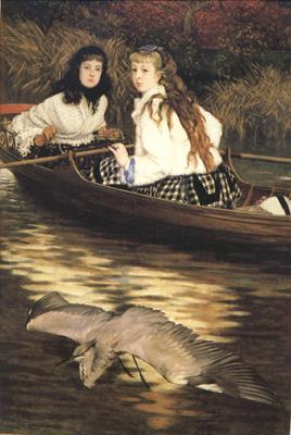 James Tissot On the Thames a Heron (nn01) oil painting picture